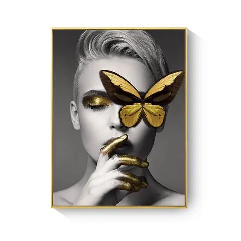 HAOCHU плакаты в скандинавском стиле черно-белая бабочка сексуальная очаровательная женщина художественный Принт плакат Холст Картина коридор крыльцо Настенный декор