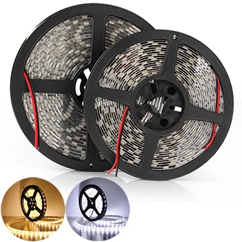 LED Strip Only Теплый белый/белый светодиодный светильник 5050 60 светодиодный/м 5 м 12 В 5050 Светодиодный светильник с питанием 12 В - Испускаемый цвет: LED Strip Only