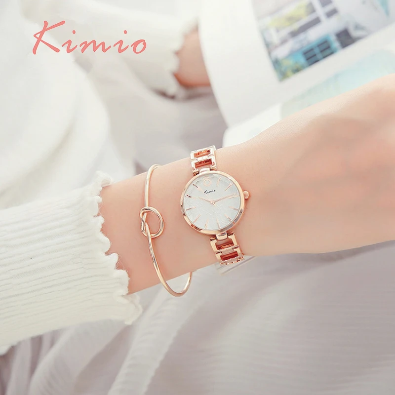 KIMIO Vintage Black Watch Women Fashion Quartz Clock Luxury Brand Chinese Wrist Bracelet Women's Watches Jewelry | Наручные часы
