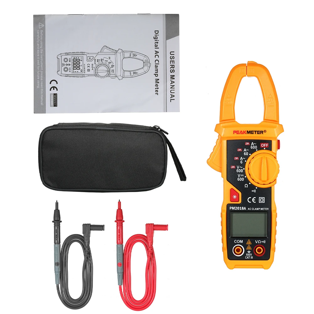 

AC Clamp Meter 2000 Counts LCD Digital Multimeter AC/DC Voltage AC Current Resistance Continuity Measurement Tester PM2018A