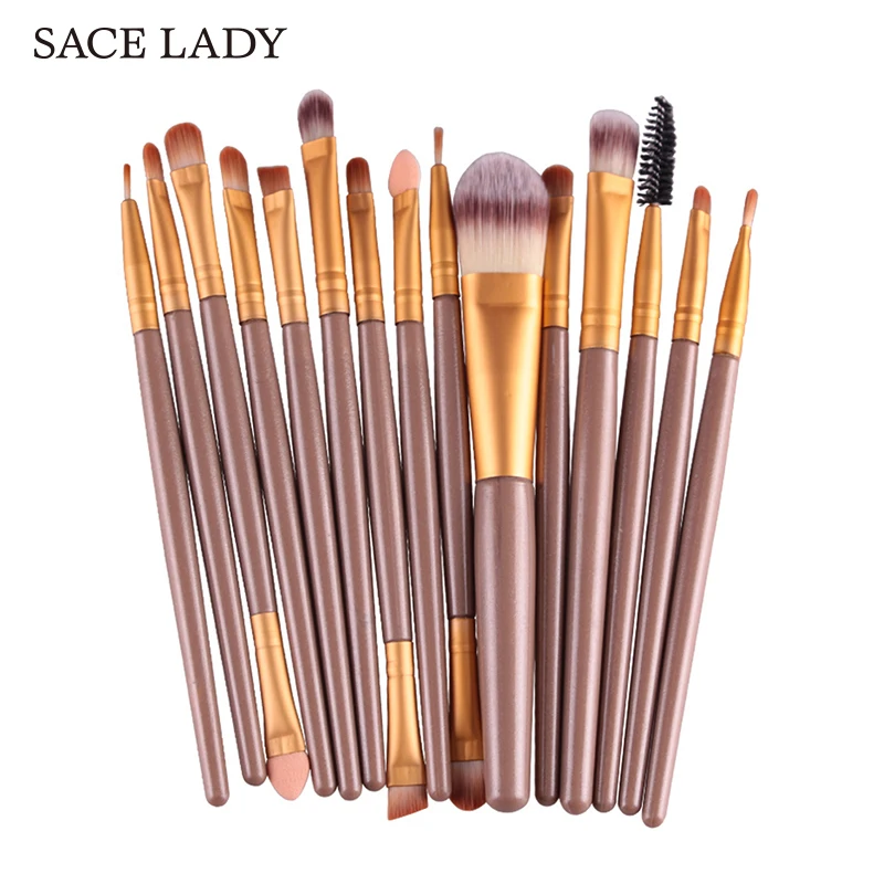 Набор кистей для макияжа SACE LADY 15 шт. профессиональная кисть консилера бровей