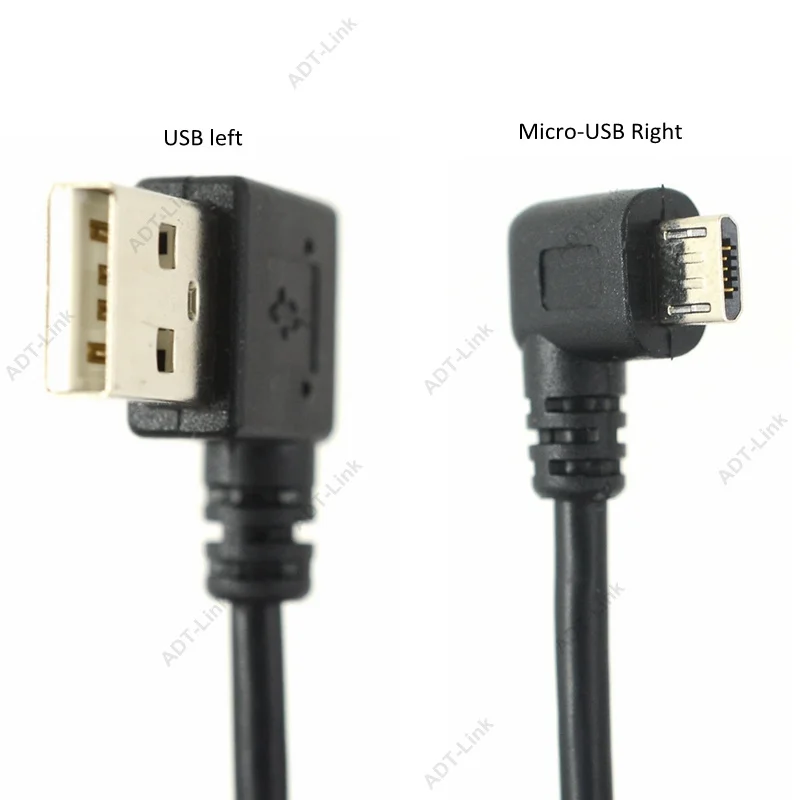 Кабель для зарядки и передачи данных со штекером Micro USB (штекер) под углом 90