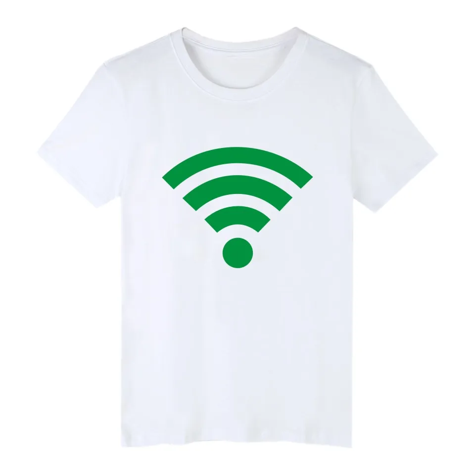 Классический Бесплатный Wi-Fi короткий рукав полный сигнал футболка Для мужчин