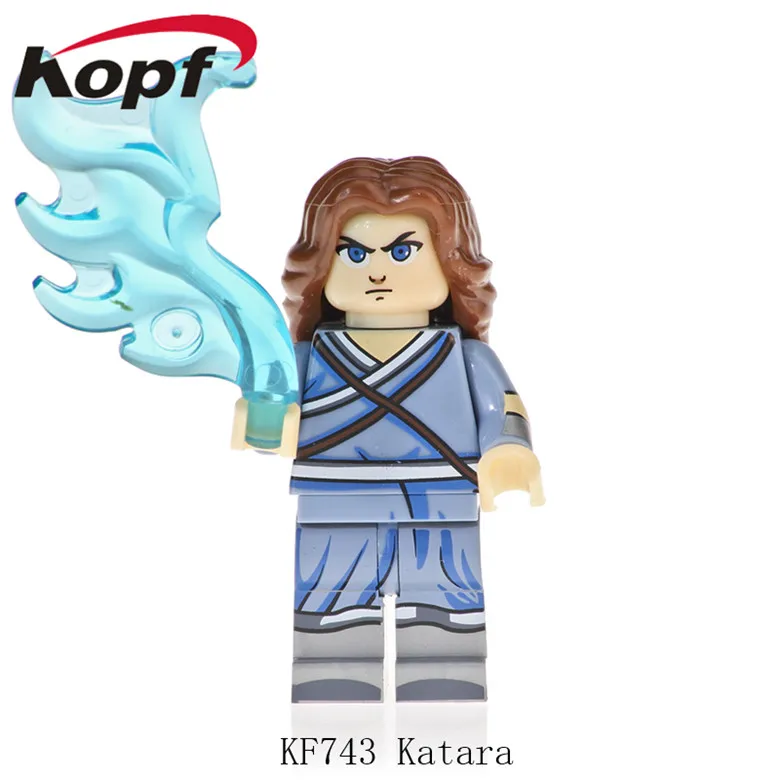 KF743 Without Box KF6070 Одиночная кирпичей Aang Katara TophBeifong Prince Zuko Sokka модель строительные блоки фигурки для обучающие игрушки для детей - Цвет: KF743 Without Box