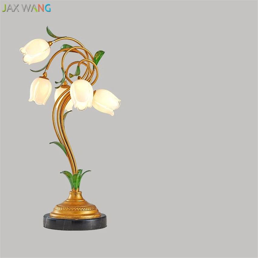 Европейская Романтические цветы tulip настольная лампа Лили стол Ligths для Гостиная Спальня исследование ночники дома Освещение Декор - Цвет абажура: K