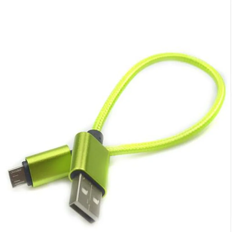 Ffelon 25 см короткий Micro USB кабель 2A Плетеный синхронный зарядный для xiaomi Powerbank