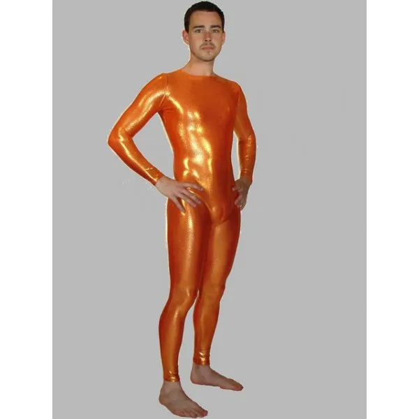 SPEERISE мужские блестящие металлические маленькие костюмы Zentai с круглым вырезом на