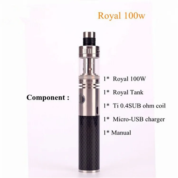 100% оригинальные ручки вапоризатора Джомо Royal 100 Вт starter kit 3000 мАч 3 мл углерода