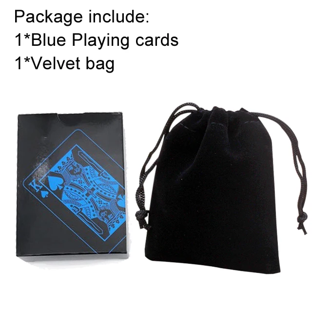 Blue Bag Однослойный покерный водонепроницаемый пластиковый ПВХ Набор Игральных Карт черный цвет наборы карт для покера классические фокусы инструмент для игры в покер GYH - Цвет: Blue Bag