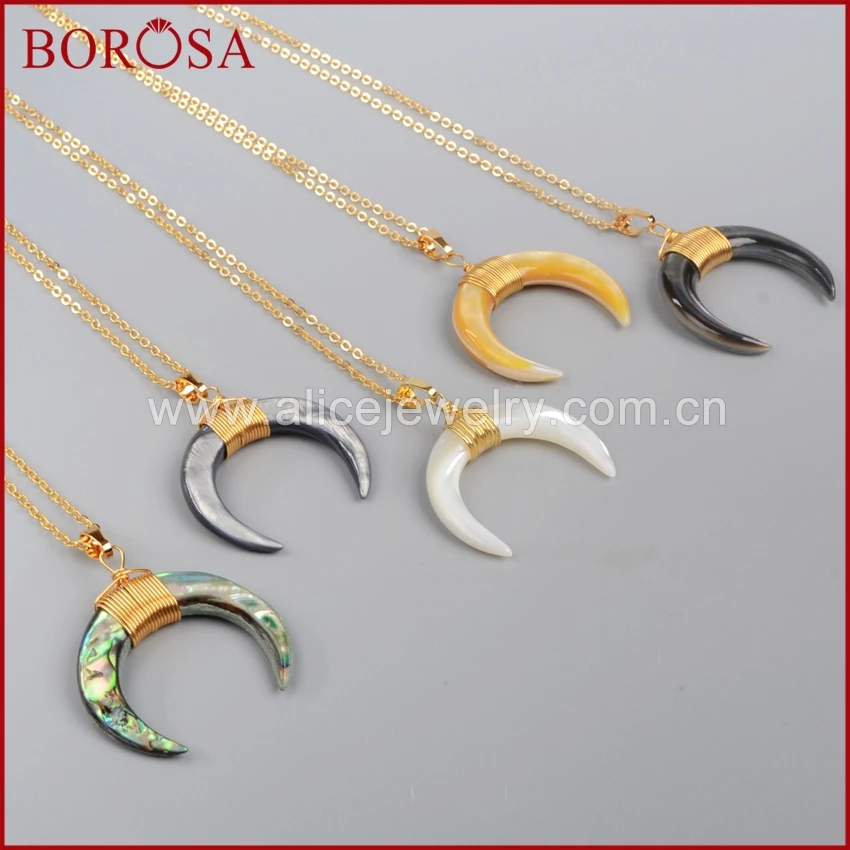 Ожерелье BOROSA из проволоки с полумесяцем многофункциональное золотое ожерелье