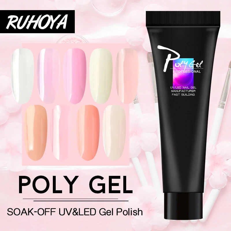 Ruhoya поли моментальный эффект! УФ гель Быстрое расширение светодиодный строитель