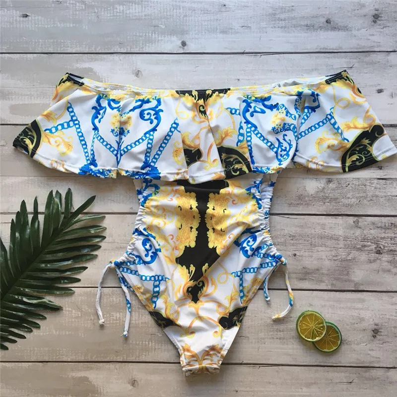 Женский сексуальный купальник размера плюс с градиентным принтом из двух частей