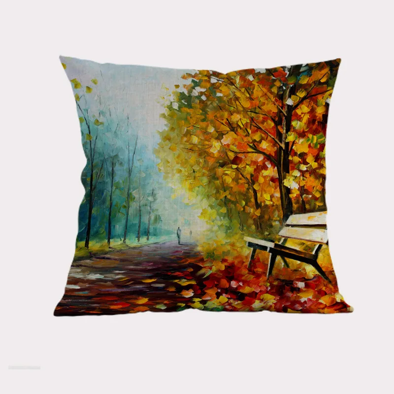 Ландшафтный осенний декоративный чехол для подушки наволочка диванной 3D картина