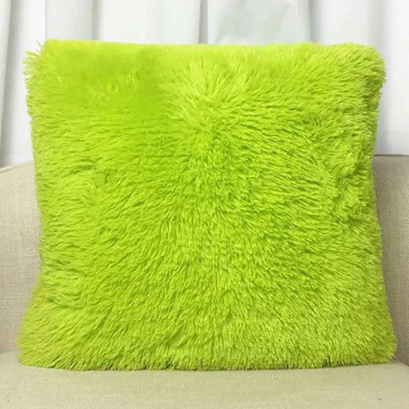 Light Green Меховой чехол для подушек, Плюшевые Чехлы для подушек, дивана, kussenhoes coussin, декоративные подушки, travesseiro cojines pilow - Цвет: Light Green