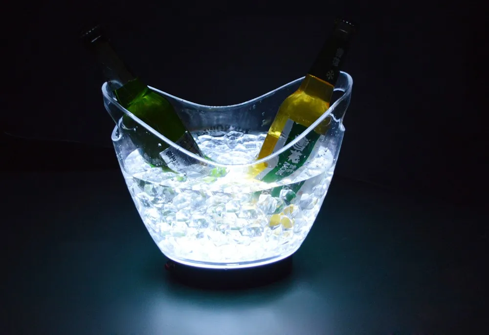 Пластиковое ведро для льда объемом 4 л одноцветное светодиодное ночных клубов