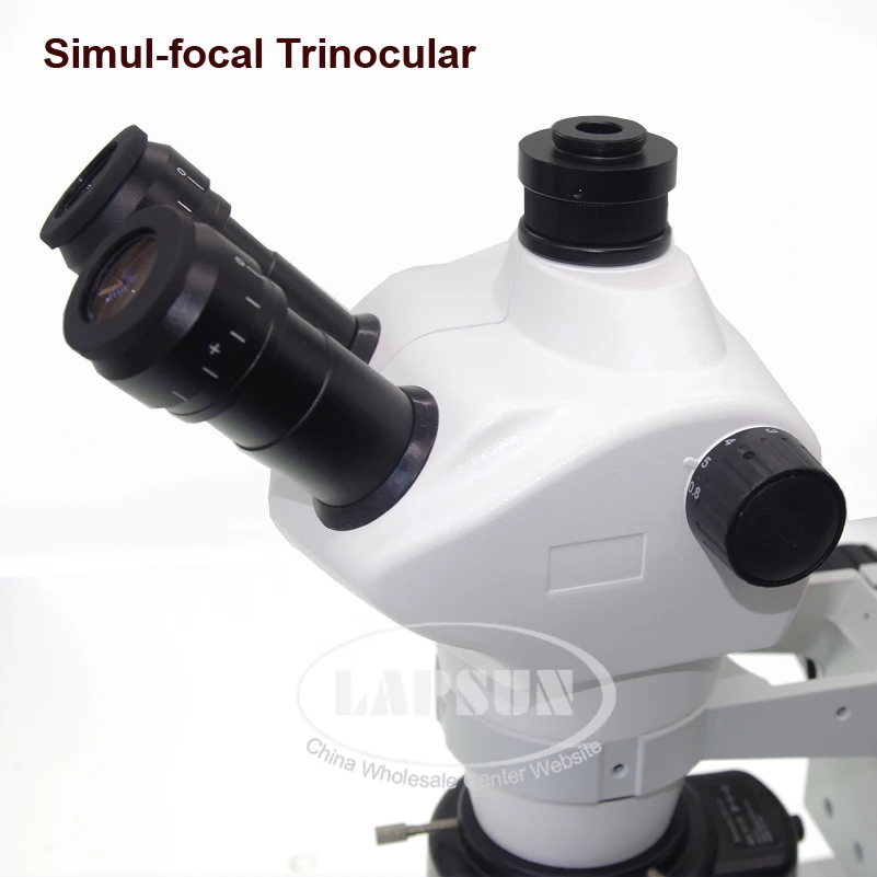 Тринокулярный микроскоп Simul focal 8X 50X светодиодный кольцевой светильник для