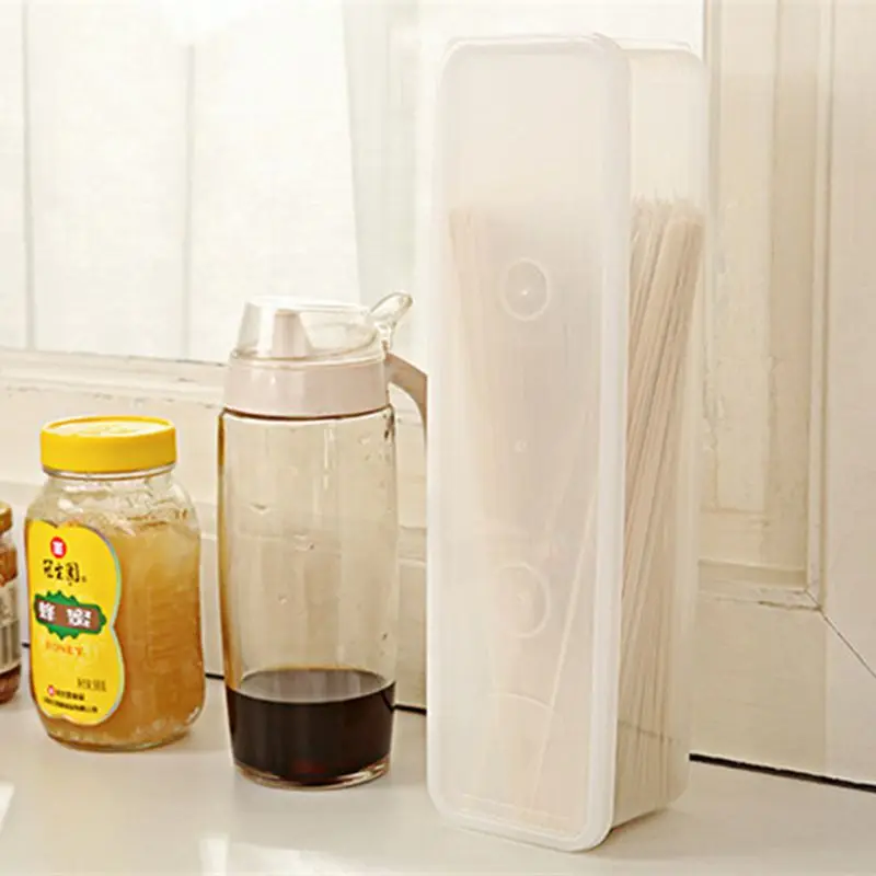 

Пластиковая коробка для спагетти прямоугольная белая пластиковая итальянская лапша контейнер держатель для палочек Кухонные гаджеты конт...