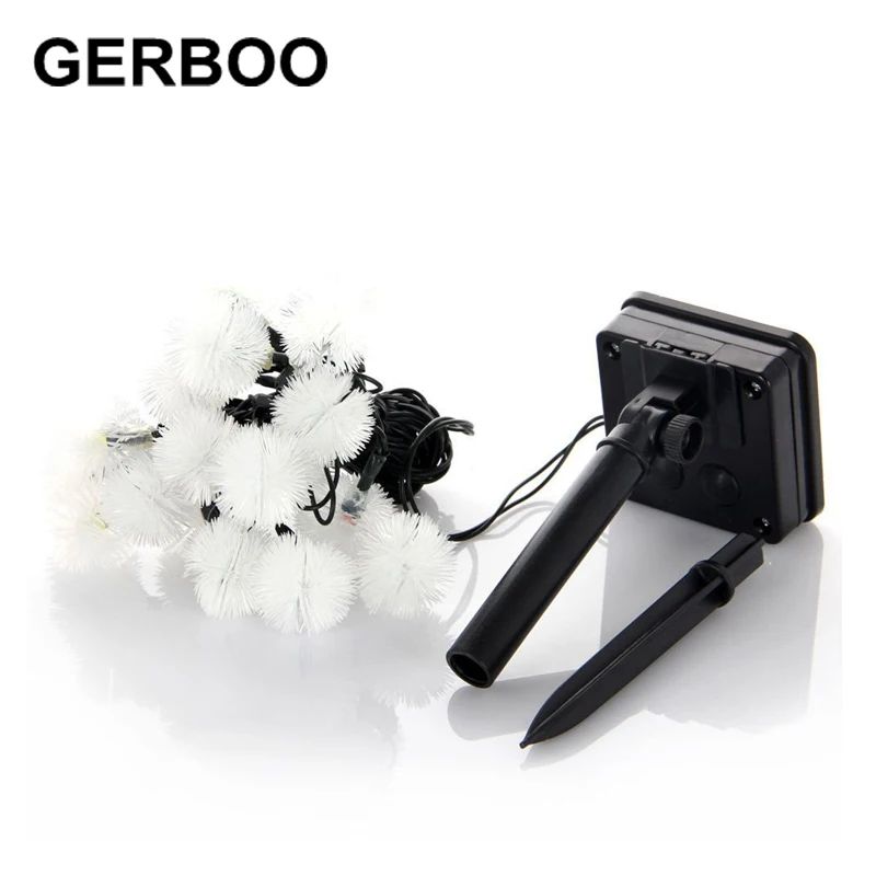 Солнечная энергия сказочные гирлянды 20 LED клубничный шар декоративный сад