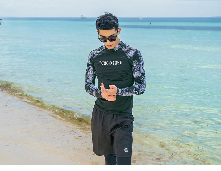 Rashguards для мужчин и женщин 3 шт. рубашка с длинными рукавами шорты брюки купальники для пар серфинг для купания Костюмы Гидрокостюмы Новинка