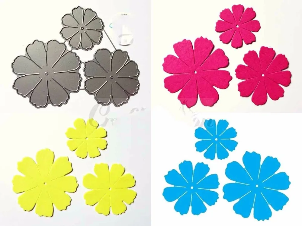 AddyCraft 2019NEW 3pc flower Metal cutting dies cut die Scrapbook paper craft knife mould blade punch stencil | Дом и сад