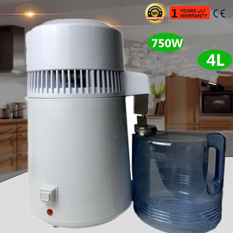 4L 750 Вт бытовой дистиллятор чистой воды дистиллированная вода машина 110 В/220 В из нержавеющей стали для здоровья дистилляции воды очиститель 1Л/ч