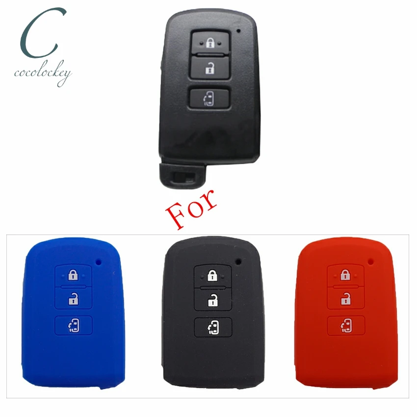 Cocolockey чехол для автомобильного ключа toyota wish ноя сиента 3 кнопки силиконовый