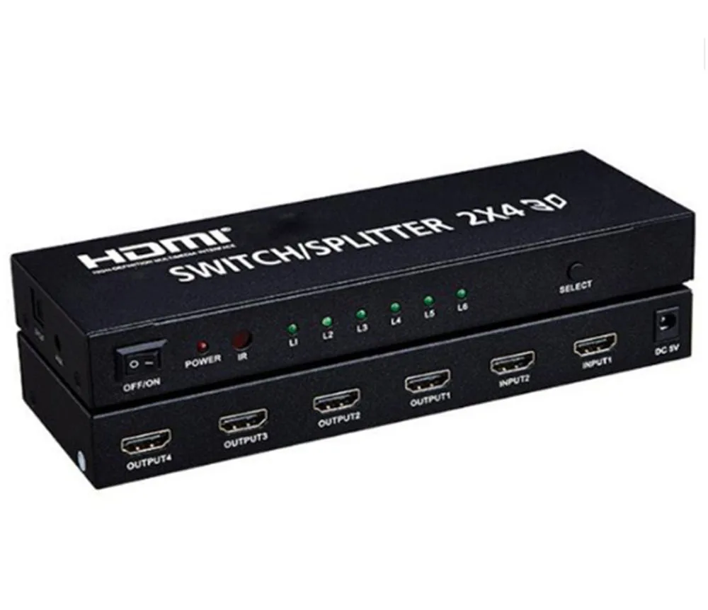 2x4 HDMI сплиттер 1.4b переключатель матричный аудио видео конвертер адаптер поддерживает 3D 1080p 4K 2X2,2X8,3X2