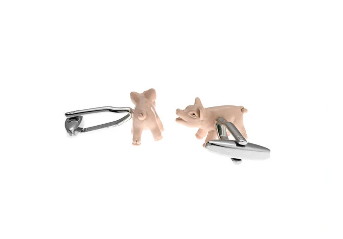 Запонки iGame в виде свиньи розового цвета из латуни с рисунком милый дизайн