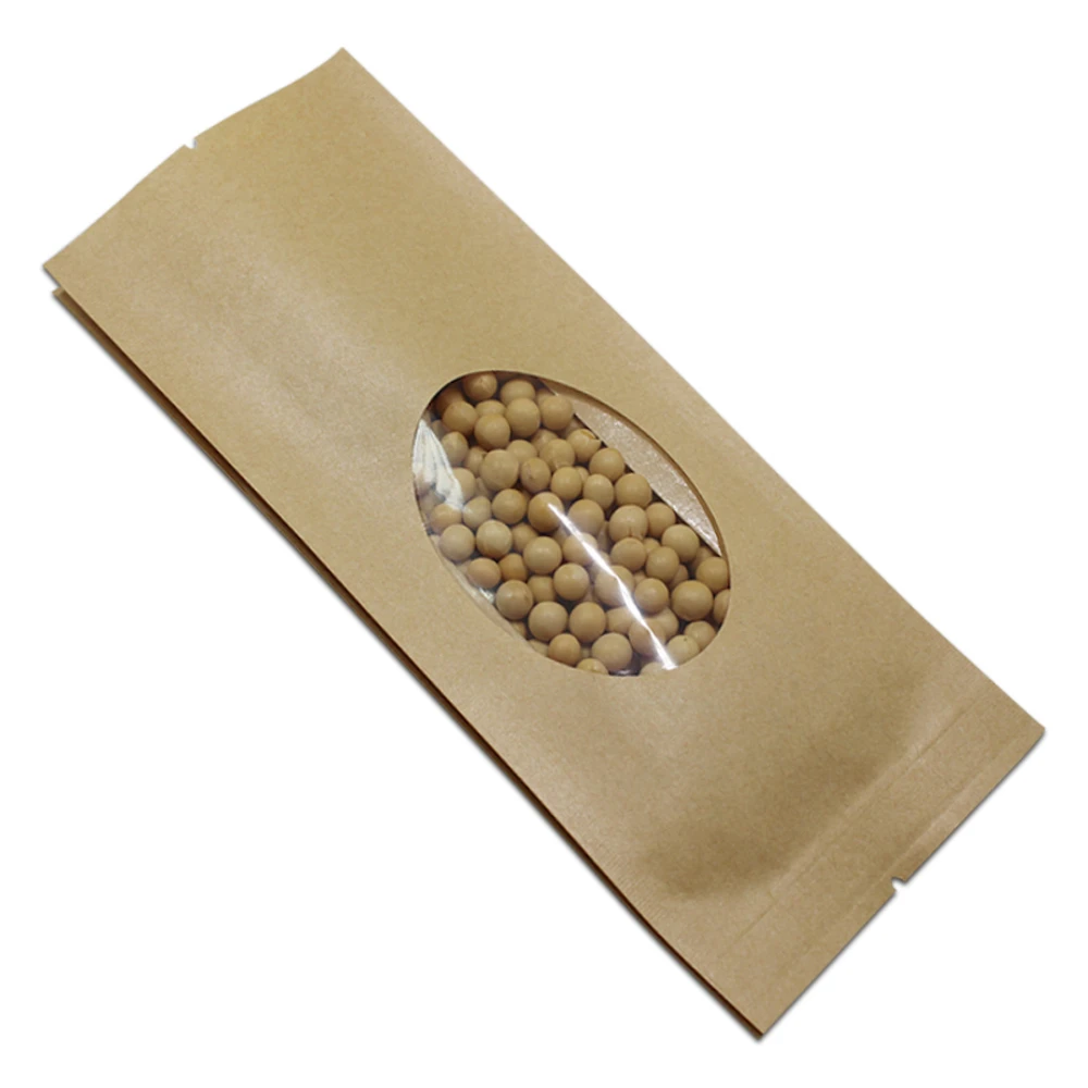 40 шт./лот Открытый Топ крафт бумага сумка для органа с окном термопечать упаковка