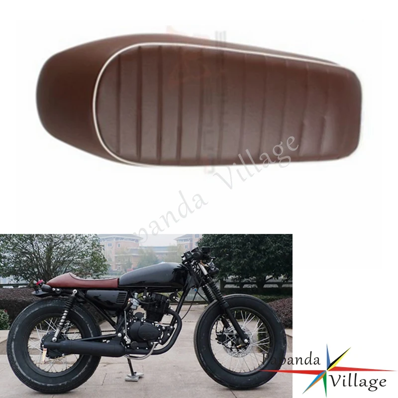 Коричневое кожаное мотоциклетное мягкое седло подушка на сиденье пассажирские