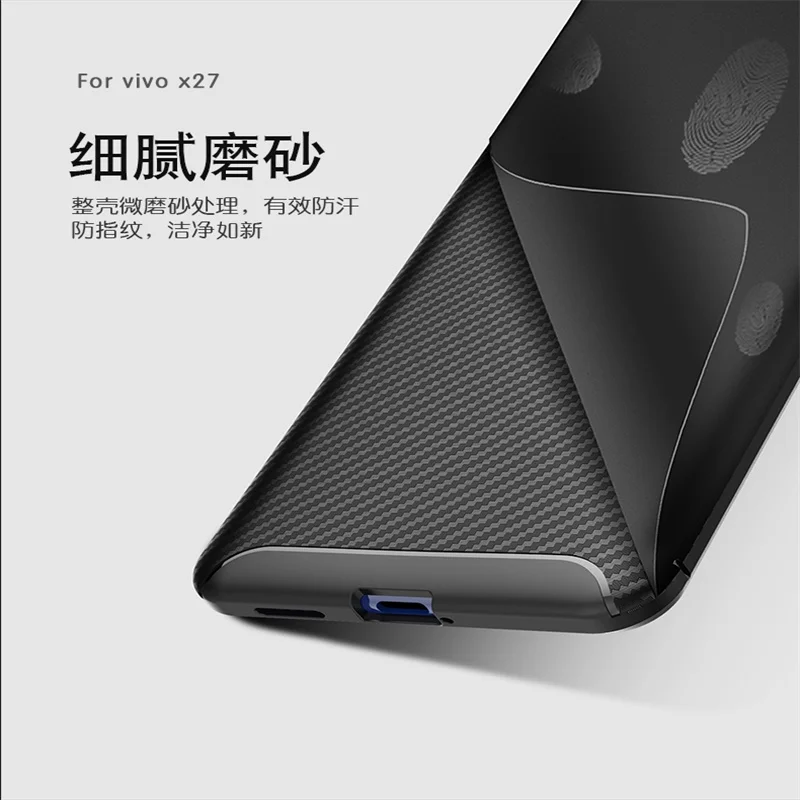 On For Vivo X27 V1829A Case cover 6.39&quot Full Protection Soft Silicone Armor Bumper Back phone V1829T case |