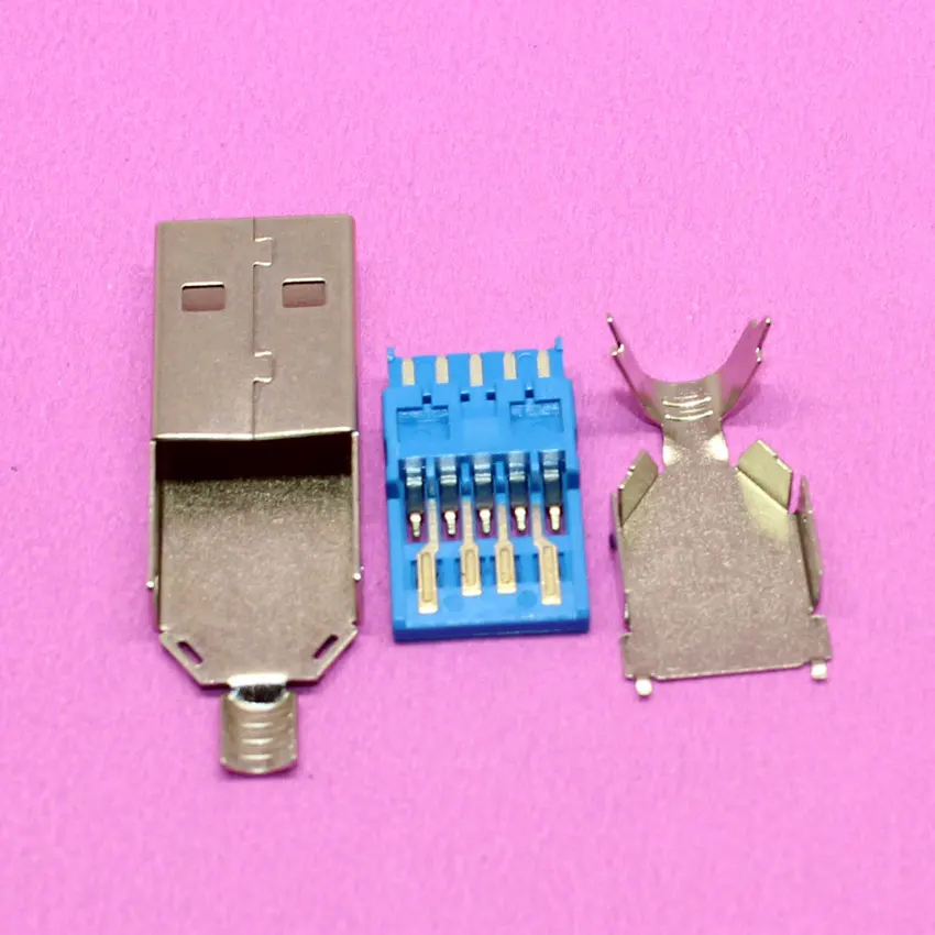 

YuXi абсолютно новый DIY USB 3,0 штекер разъем типа пайки гнездо 3 в 1