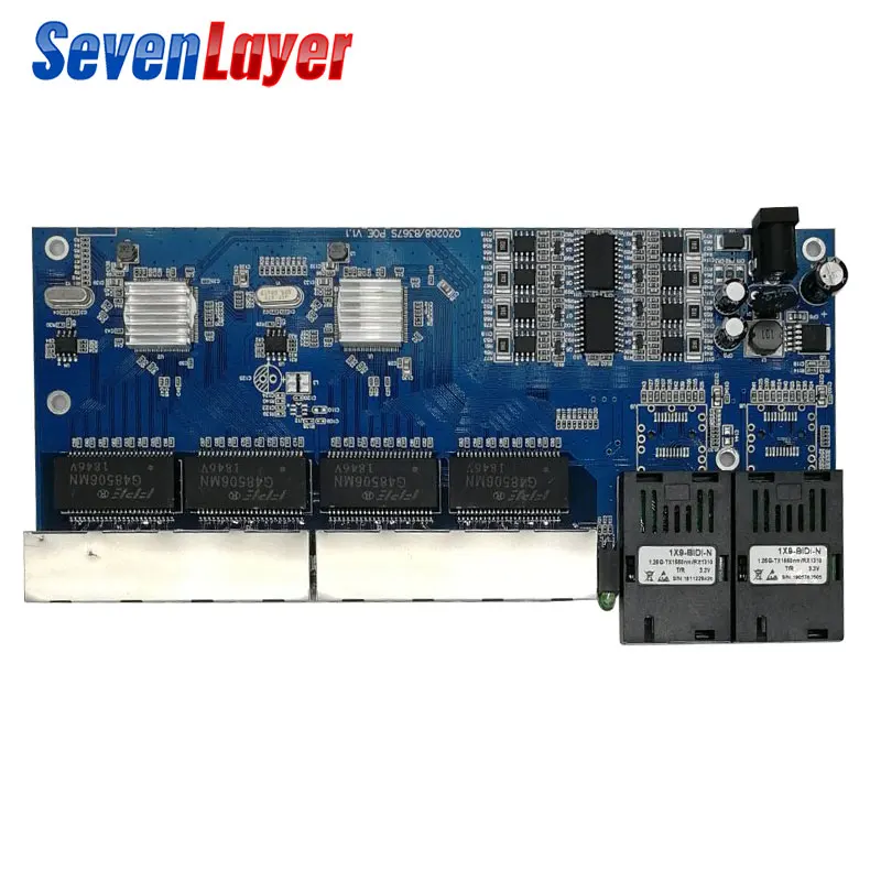 8 RJ45 2 SC POE волоконный гигабитный Ethernet коммутатор волоконно-оптический одномодовый UTP порт 10/100/1000 м плата PCBA 3 шт