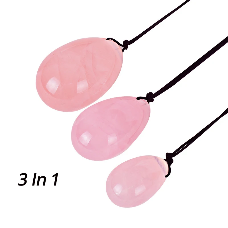 3 Pink in 1 Просверленные иони яйца нефрит для женщин вагинальный Кегель Упражнение тазовой мышцы упражнения подтяжка розовый кварц Бен Ва мяч массажер - Цвет: 3 Pink in 1