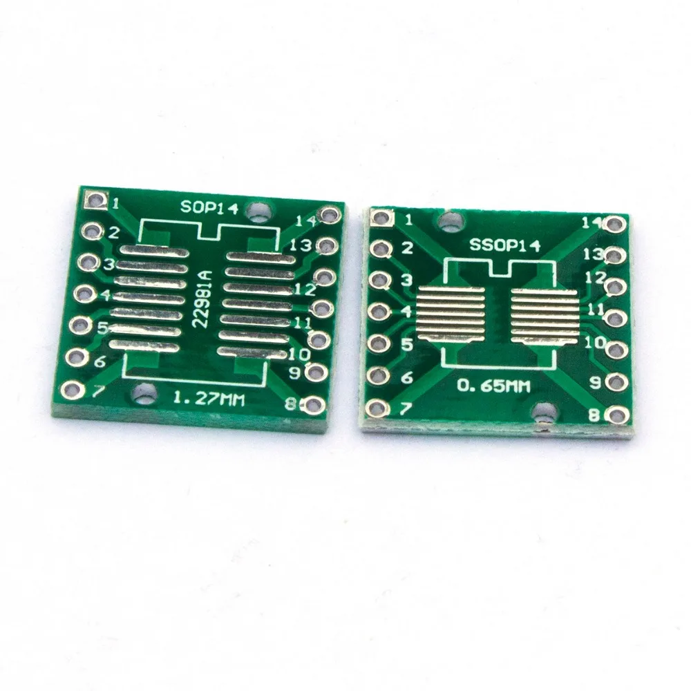 Плата преобразователя TSSOP14 SSOP14 SOP14 SMD в DIP14 плата модуля адаптеров пластины 0 65 мм 1