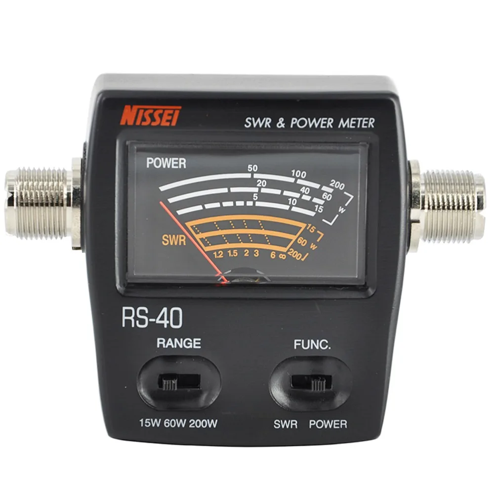 100% новый 144/430 МГц 0-200 Вт MJ-MJ разъем NISSEI RS-40 SWR &amp измеритель мощности для