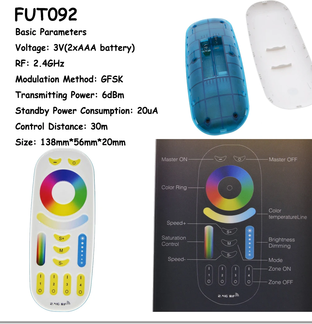 Полноцветный светодиодный контроллер Mi Light RF 2 4G/Wifi DC12 24V дистанционного
