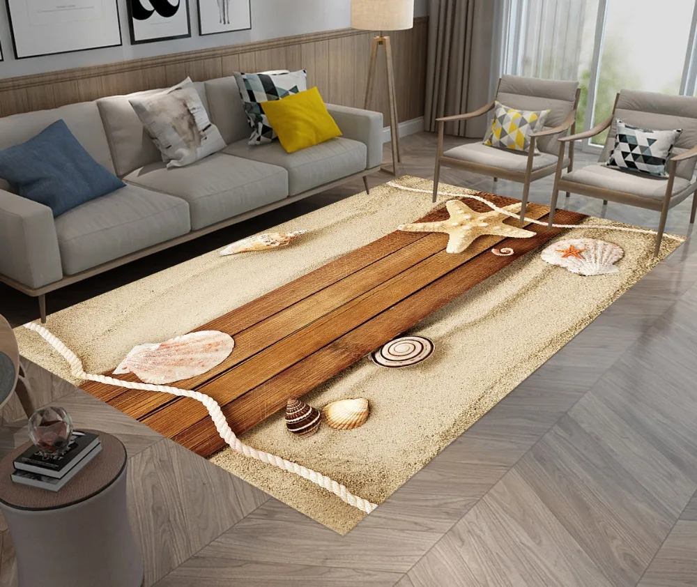 LB деревянная доска раковины пляжная зона ковер гребешок Морская звезда спальня