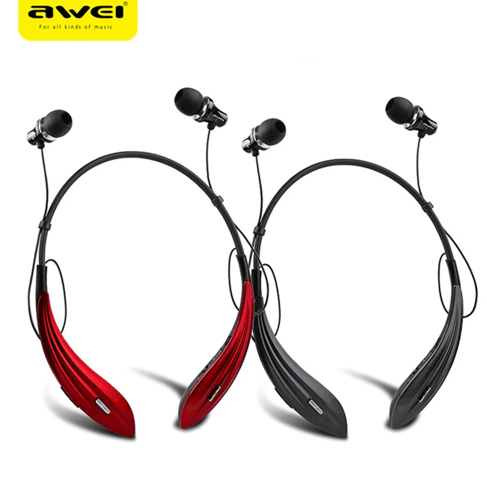 Awei спортивные hands free наушник стерео блютуз беспроводные наушники гарнитура бега