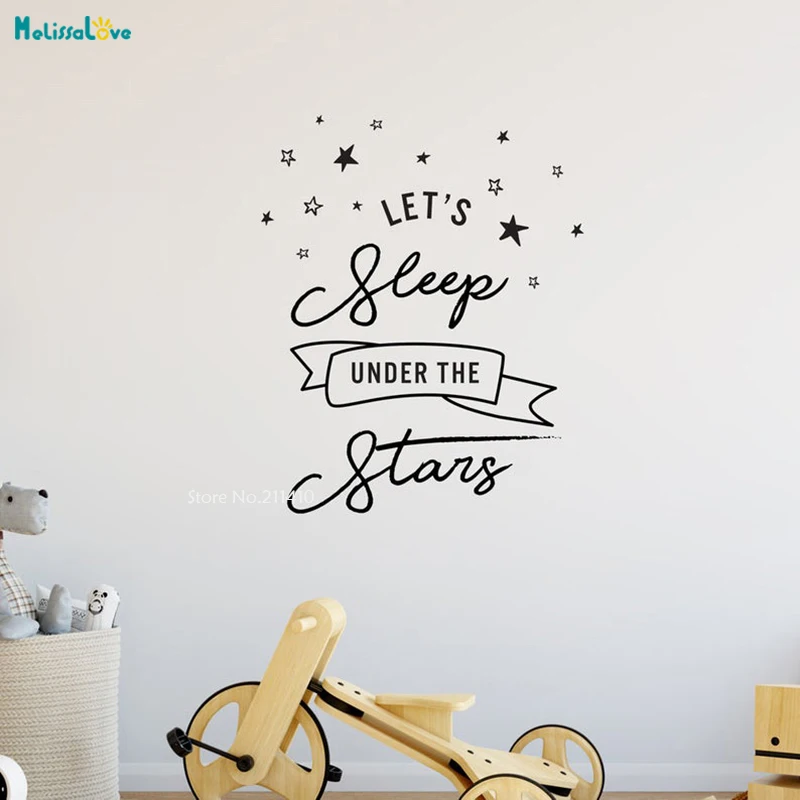 Съемная виниловая наклейка на стену с надписью Let Sleep with The Stars|Наклейки стену| |
