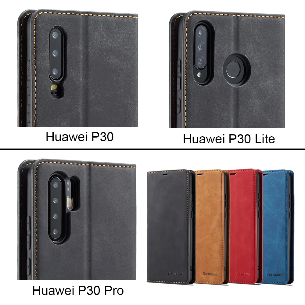 Роскошный кожаный флип-чехол на магните для huawei P30 P30 Lite силиконовый чехол с держатель для карт чехол для huawei P30 Pro Coque Funda