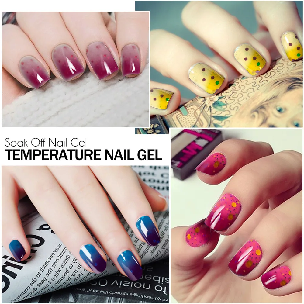 AZURE BEAUTY Гель-лак для ногтей отмачиваемый термальный хамелеоновый Цветной Azure