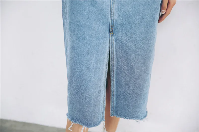 Новинка 2018 Женская Повседневная модная джинсовая юбка средней длины с высокой