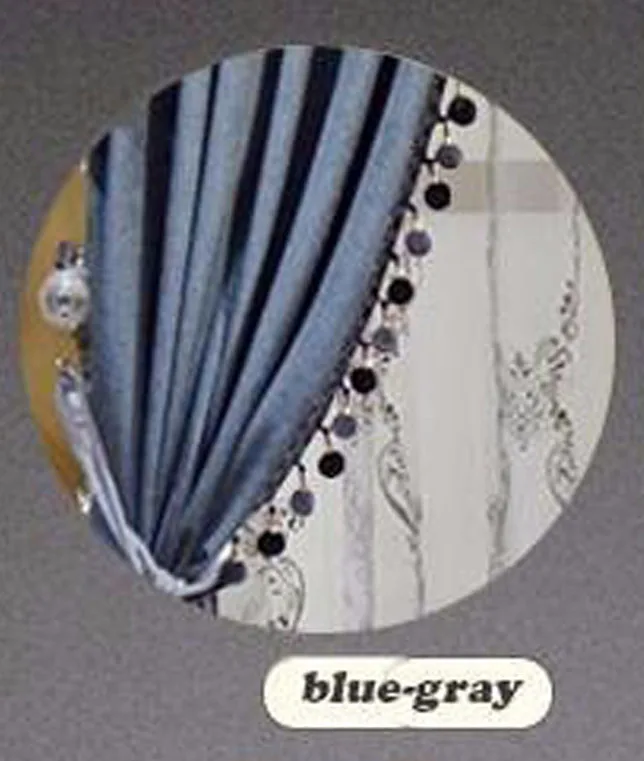 blue gray with beads Новые плотные толстый твердый бархатный занавес украшение чистый роскошный для спальни Black Out Дубай Luxurry драпировка для отель шторы - Цвет: blue gray with beads