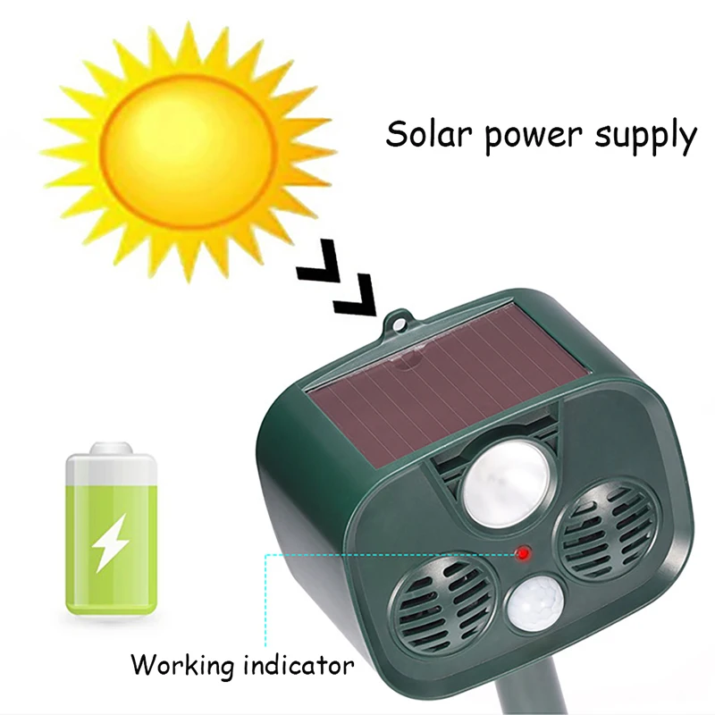 Новинка 2019 ультразвуковой отпугиватель птиц на солнечной батарее для сада