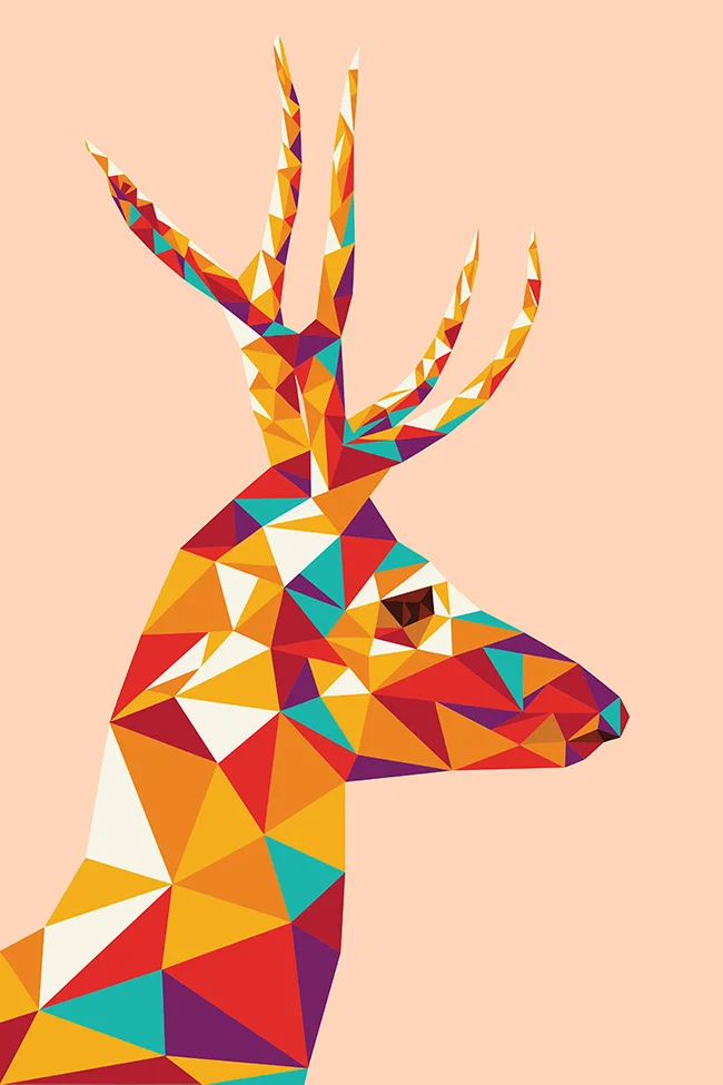 Сделай Сам животное ручная роспись права оленя и для денег богатства украшение