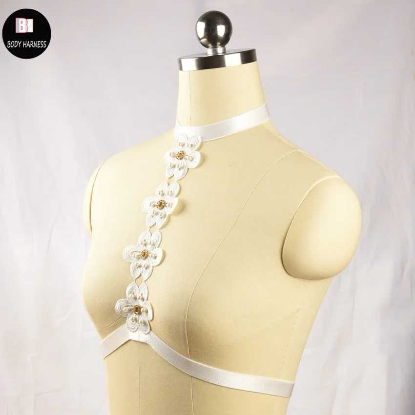 Пастель Гот белая роза страховочная система Kawaii сексуальное женское белье