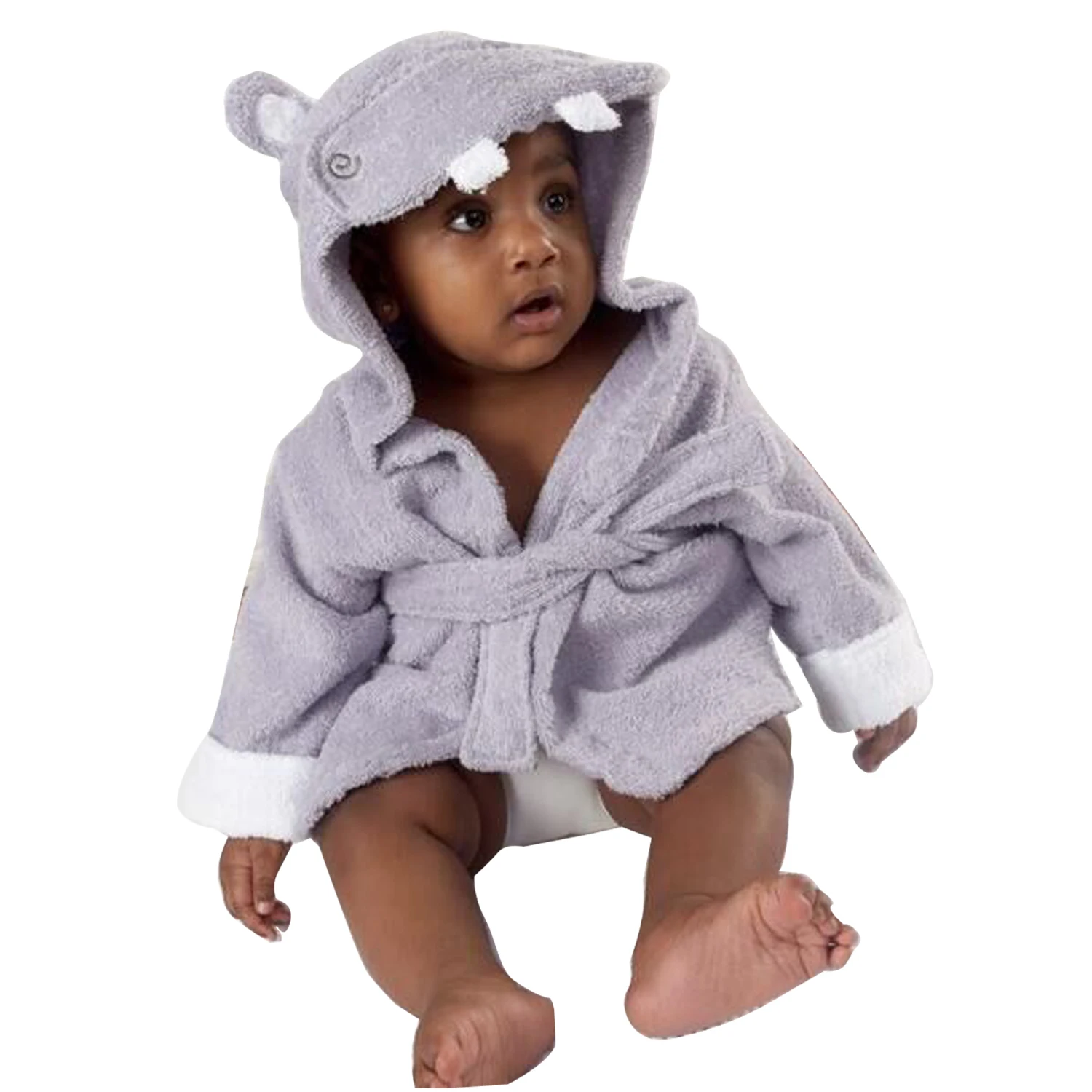 Детские халаты с рисунками животных фланелевые пижамы для мальчиков и девочек