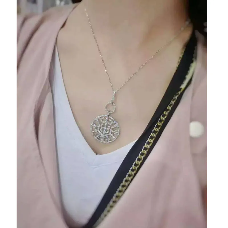 Новый дизайн Элитный бренд micro pave цирконий кулон ожерелье для женщин/девочек