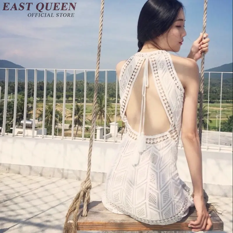 Женское длинное пляжное платье в стиле бохо белое кружевное Макси-платье без